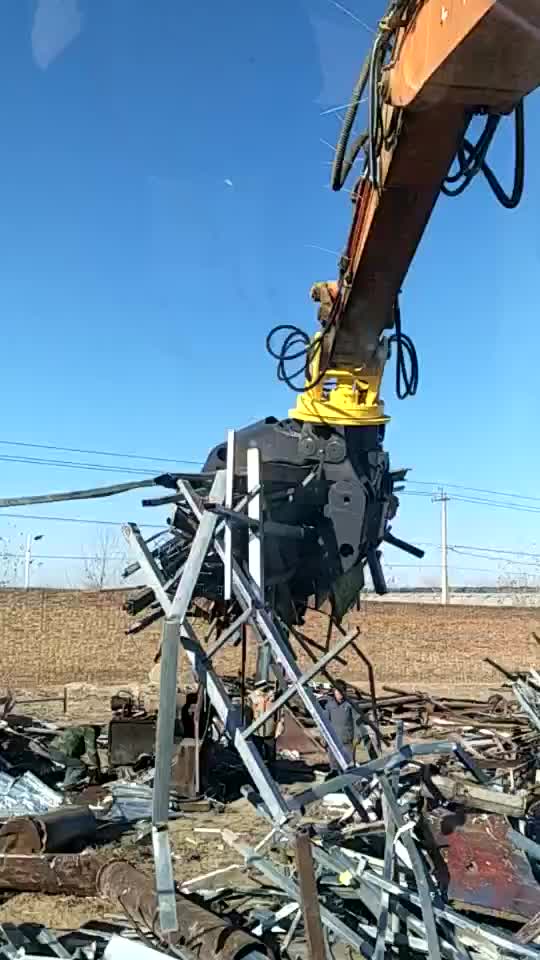 挖掘机五齿夹木器 挖机液压夹木器 旋转夹木器 抓废铁夹具 抓钢机