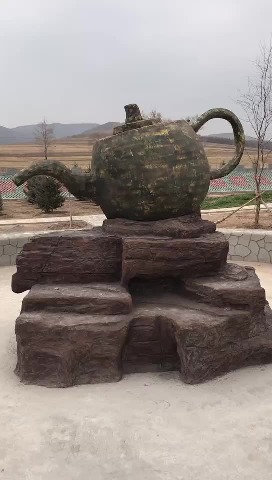 丰宁美丽乡村雕塑 塑山 水车美观大方